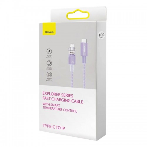 Кабель Baseus Explorer Series Fast Charging Cable with Smart Temperature Control Type-C to iP 20W 1m Purple