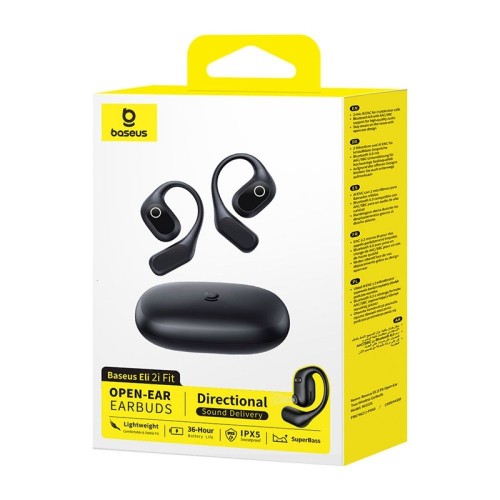 Бездротові навушники TWS Baseus Eli 2i Fit Open-Ear, IPX5, Cosmic Black