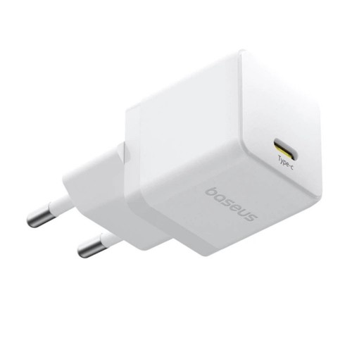 Сетевое зарядное устройство с кабелем Baseus Palm Fast Charger 1C 20W EU Moon White, комплект USB-C to iP 20W 1 м