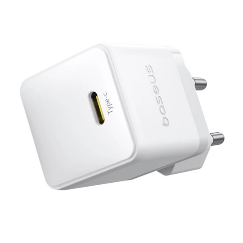 Сетевое зарядное устройство с кабелем Baseus Palm Fast Charger 1C 20W EU Moon White, комплект USB-C to iP 20W 1 м