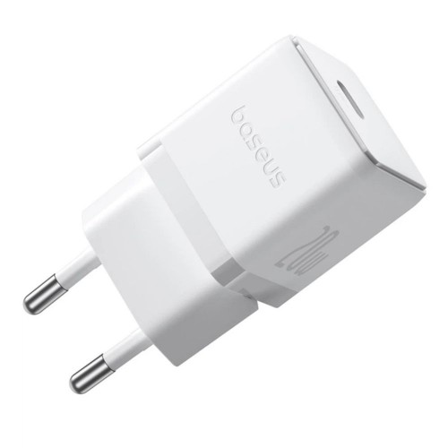 Сетевое зарядное устройство с кабелем Baseus Palm Fast Charger 1C 20W EU Moon White, комплект USB-C to iP 20W 1 м