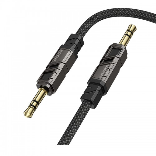 Аудиокабель BOROFONE BL22 3.5 мм штекер - 3.5 мм штекер, TPE, 1 м, чёрный
