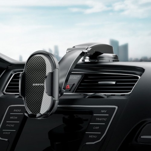 Автотримач для телефона BOROFONE BH73 Charm press type center console car holder Black