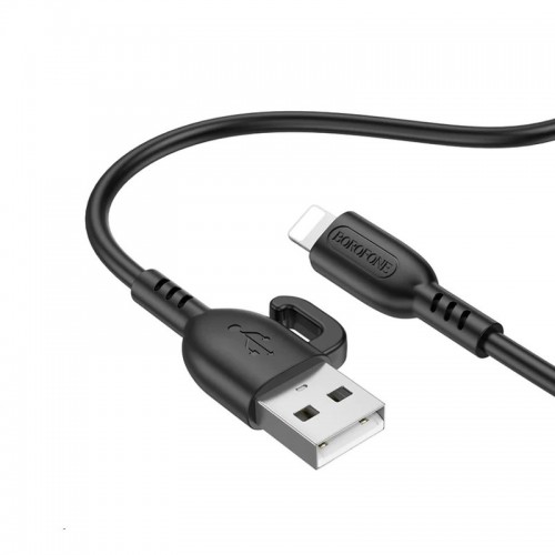 Кабель BOROFONE BX91 USB – iP 2.4A, 1 м, ПВХ, коннекторы ПВХ, чёрный
