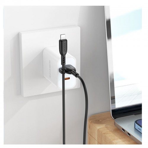 Кабель BOROFONE BX91 USB – iP 2.4A, 1 м, ПВХ, коннекторы ПВХ, чёрный