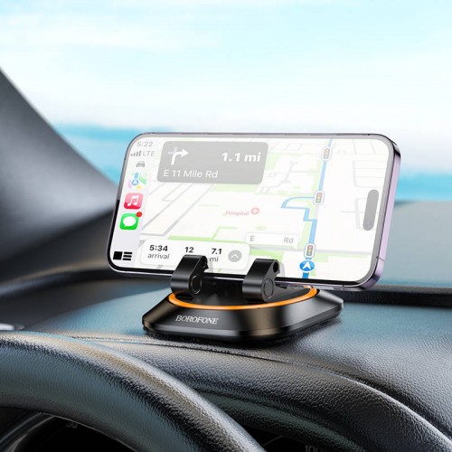 Автодержатель для телефона BOROFONE BH116 Vicktory, автомобильный держатель для приборной панели, чёрный