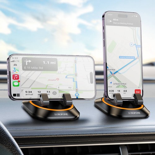 Автодержатель для телефона BOROFONE BH116 Vicktory, автомобильный держатель для приборной панели, чёрный