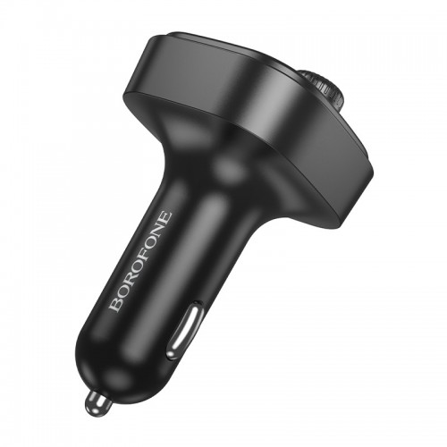 АЗП с FM-модулятором BOROFONE BC59 Heroic автомобильный BT FM трансмиттер Черный