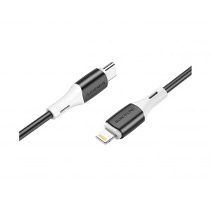 Кабель BOROFONE BX79 Type-C to iP 3A, 20W, 1m,, silicone, silicone connectors, Black
