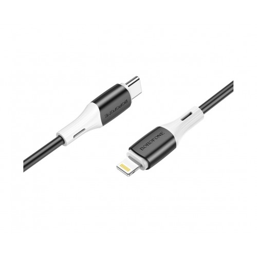 Кабель BOROFONE BX79 Type-C to iP 3A, 20W, 1m,, silicone, silicone connectors, Black