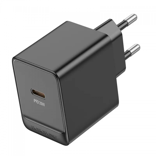 Мережевий зарядний пристрій BOROFONE BAS13A Erudite single port PD20W charger(EU) Black
