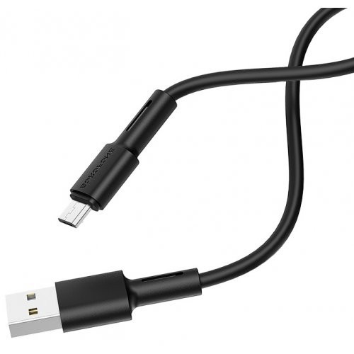 Кабель BOROFONE BX31 USB – Micro 2.4A, 1 м, силикон, разъёмы TPE, чёрный