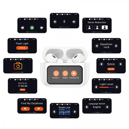 Беспроводные наушники TWS BOROFONE BW76 Brocade, сенсорный экран, ANC, шампанское белое