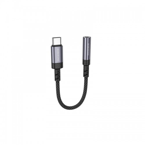 Переходник BOROFONE BV24 Graceful цифровой аудиоконвертер-кабель Type-C на 3,5 мм Metal Grey