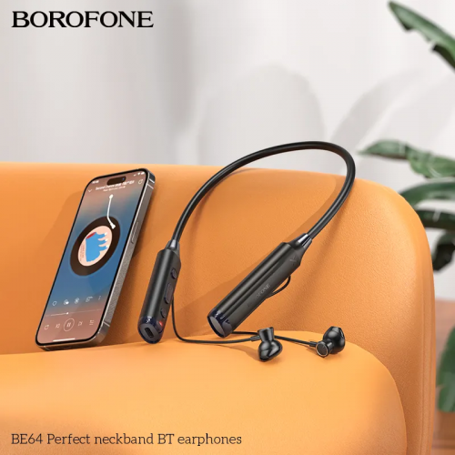 Бездротові спортивні навушники BOROFONE BE64 Perfect neckband BT earphones Black