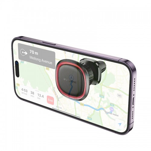 Автотримач для телефона BOROFONE BH124 Roman magnetic car holder (air outlet) Black and Red