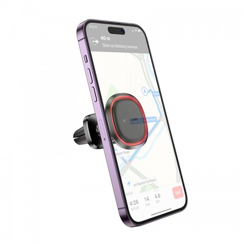 Автотримач для телефона BOROFONE BH124 Roman magnetic car holder (air outlet) Black and Red