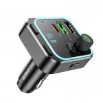 АЗП с FM-модулятором BOROFONE BC53 Highway PD20W+QC3.0 автомобильный BT FM-трансмиттер 18W Черный