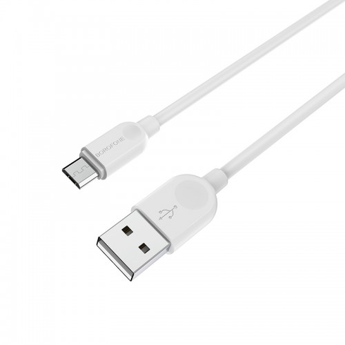 Кабель BOROFONE BX14 USB – Micro 2.4A, 1 м, PVC, разъёмы TPE, белый
