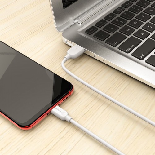 Кабель BOROFONE BX14 USB – Micro 2.4A, 1 м, PVC, разъёмы TPE, белый