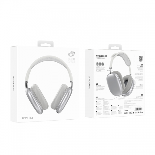 Беспроводные накладные наушники BOROFONE BO22 Plus Elegant BT headphones Silver