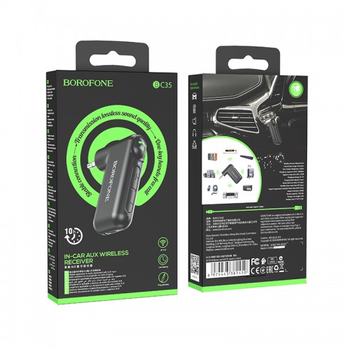 Bluetooth-ресивер BOROFONE BC35 Wideway car AUX BT receiver Black
