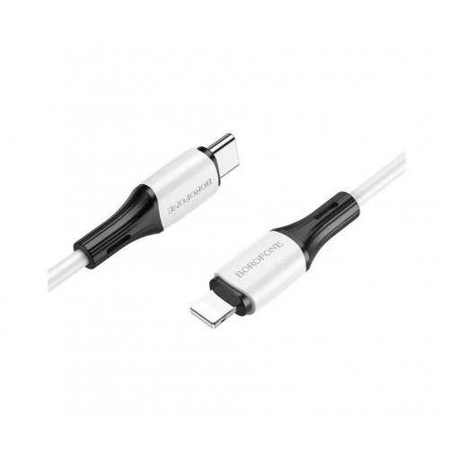 Кабель BOROFONE BX79 Type-C to iP 3A, 20W, 1m,, silicone, silicone connectors, White