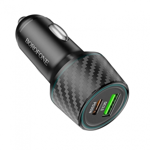 Автомобільний зарядний пристрій BOROFONE BZ21 Brilliant 48W dual port PD30W+QC3.0 car charger Black