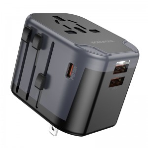 Мережевий зарядний пристрій BOROFONE BAC13 Leader 3-port PD20W(1C2A) universal conversion charger Black