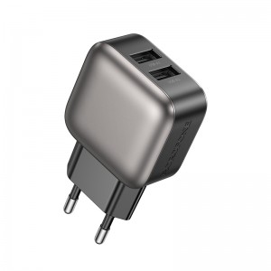 Мережевий зарядний пристрій BOROFONE BAS51A Absolute dual-port charger Black