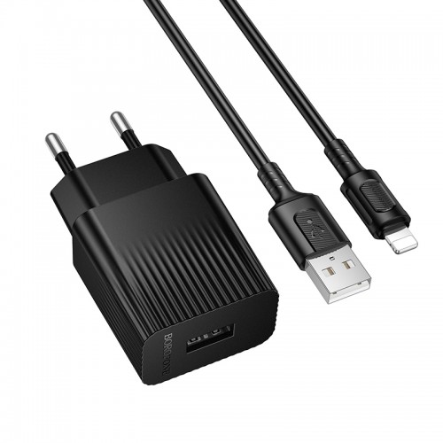 Мережевий зарядний пристрій BOROFONE BAS71A Source single-port charger set(iP) Black