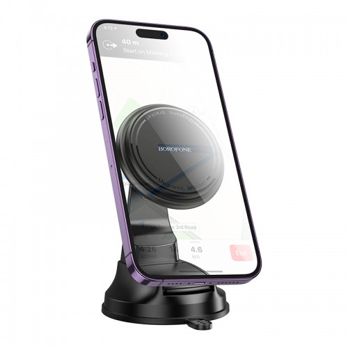 Автодержатель для телефона BOROFONE BH136 Parker ring магнитный автомобильный держатель (центральная консоль) Черный