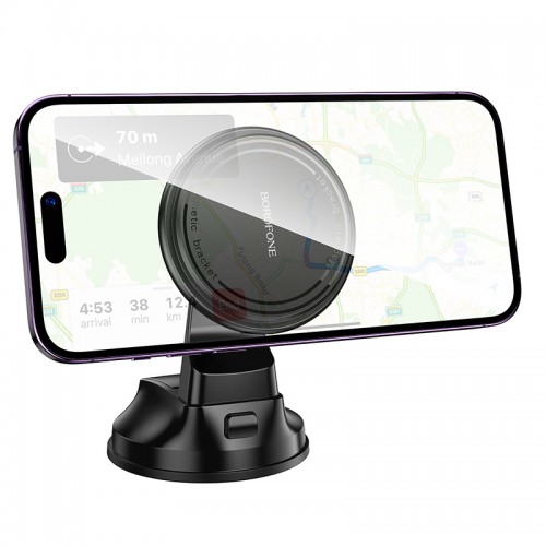 Автодержатель для телефона BOROFONE BH136 Parker ring магнитный автомобильный держатель (центральная консоль) Черный