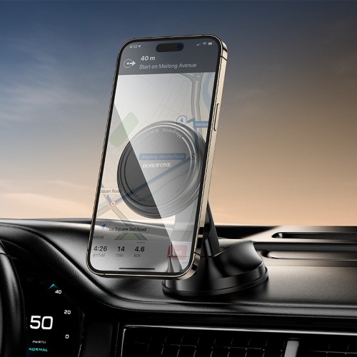 Автодержатель для телефона BOROFONE BH136 Parker ring магнитный автомобильный держатель (центральная консоль) Черный