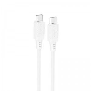 Кабель BOROFONE BX115 Lotto 60W силиконовый кабель для зарядки и передачи данных C–C, белый