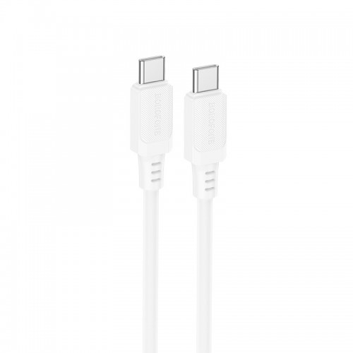 Кабель BOROFONE BX115 Lotto 60W силиконовый кабель для зарядки и передачи данных C–C, белый