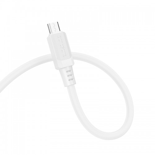 Кабель BOROFONE BX115 Lotto silicone charging data cable Micro White