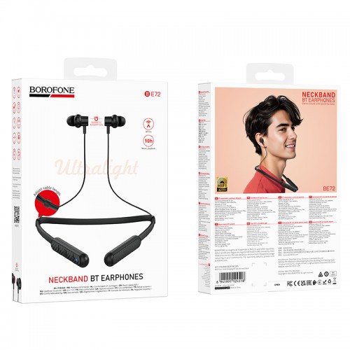 Бездротові спортивні навушники BOROFONE BE72 Sun neck hanging BT earphones Black