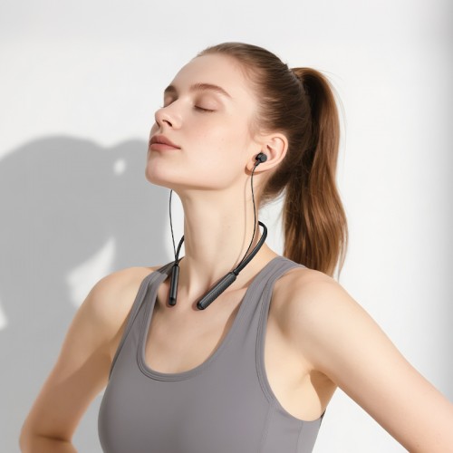 Бездротові спортивні навушники BOROFONE BE72 Sun neck hanging BT earphones Black