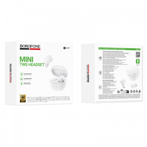Беспроводные наушники TWS BOROFONE BW97 Clear White