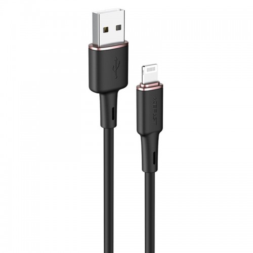 Кабель ACEFAST C2-02 USB to iP 2.4A, 1.2 м, силикон, цинковые коннекторы, чёрный