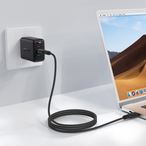 Кабель ACEFAST C8-03 USB-C на USB-C для зарядки и передачи данных, черный