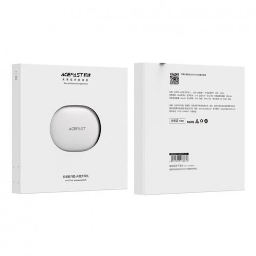 Бездротові навушники TWS ACEFAST FA002 ACEFIT Air wireless earbuds, ENC, IP54, White