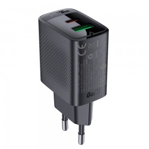 Сетевое зарядное устройство ACEFAST A78 PD20W GaN (USB-A+USB-C) charger Black