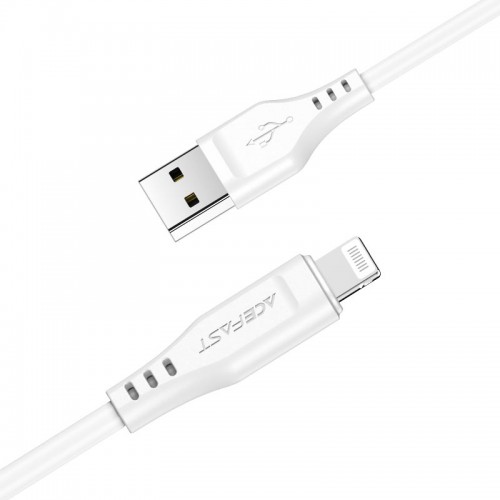 Кабель ACEFAST C3-02 USB — iP 2.4A, 1.2 м, TPE, разъёмы TPE, белый