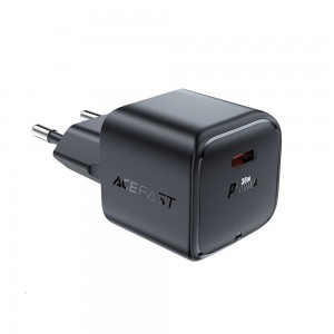 Сетевое зарядное устройство ACEFAST A77 mini PD30W GaN USB-C charger Black