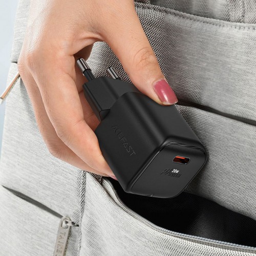 Сетевое зарядное устройство ACEFAST A73 mini PD20W GaN USB-C charger Black