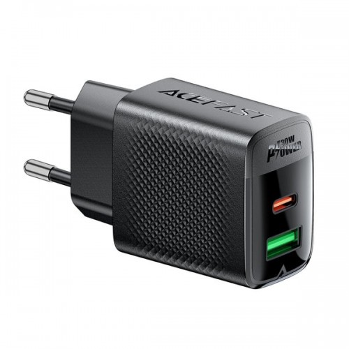 Сетевое зарядное устройство ACEFAST A98 PD30W GaN (USB-C+USB-A) charger Black