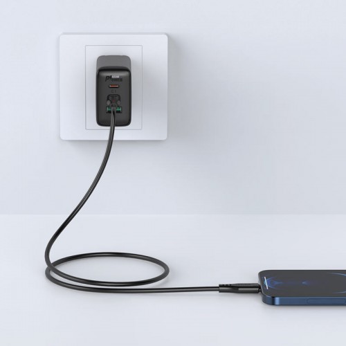 Кабель ACEFAST C3-01 Type-C to iP 3A, 30W, TPE, TPE connectors, Black