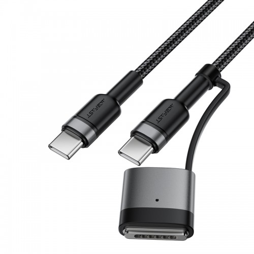 Кабель ACEFAST C22-05 USB-C на USB-C / магнитный кабель для зарядки и передачи данных из алюминиевого сплава, чёрный